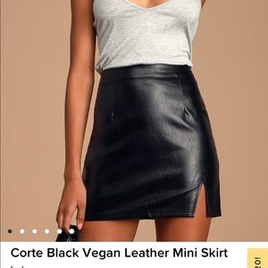 Lulus Vegan Leather Mini Skirt with slit